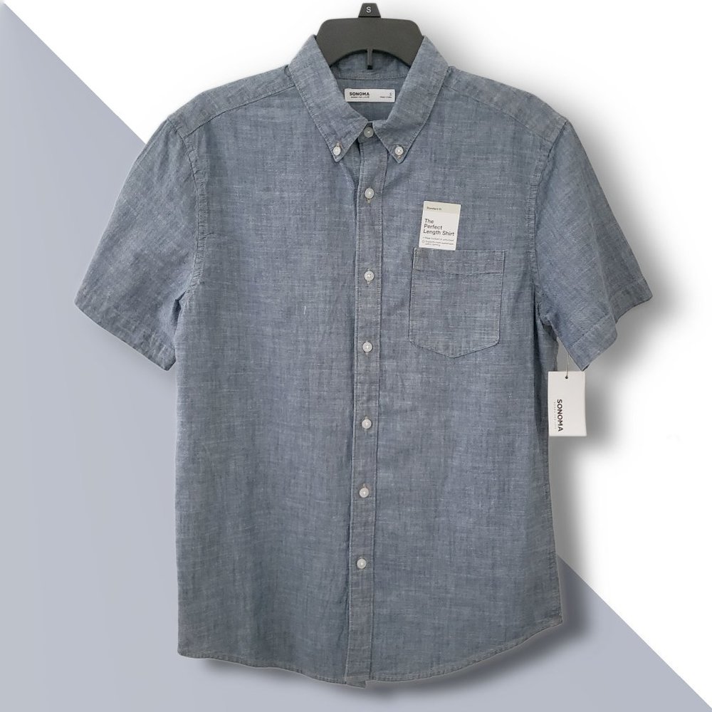 Sonoma "The Perfect Length" Shirt, Light Blue, Style MS31W200RW, Size S,